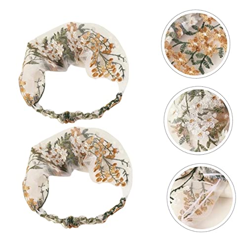 Healvian 2stücke Stirnband Mit Stickerei Elastisches Haarband Für Frauen Netzhaarband Mit Digitaldruck Haarband Für Party Hautfreundlich Atmungsaktiv Schweißabsorbierend von Healvian