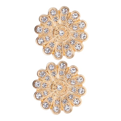 Healvian 2 Stück Strass Knopfüberzüge Manschettenknöpfe Funkelnde Blüten-designs aus Langlebiger Legierung Leicht Anzubringen Unisex Schmuck-accessoire für Hemden Krawatten und Festliche von Healvian