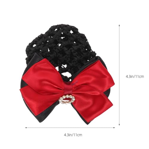Healvian 2 Stück Strass Satin Schleife Haarspange Bowknot Snood Net Haarspange Bun Cover Haarnetz Bowknot Decor French Clip Frauen Mädchen Haarschmuck von Healvian