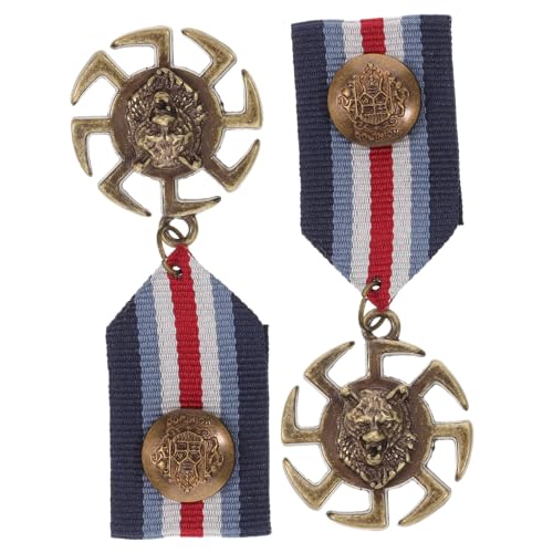 Healvian 2 Stück Style Medaillen Broschen für Party Preise Anstecker für Schulwettbewerbe Spiele Dekoration Langlebigem Material für Halloween Weihnachten von Healvian