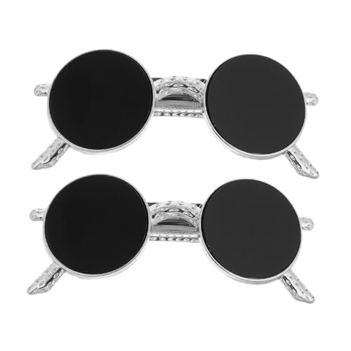 Healvian 2 Stück Stylische Haarklammern aus Metall mit Sonnenbrillen design Kreative Haarspangen für Frauen und Mädchen Rutschfeste Halterung Am Hinterkopf Modische Ponytail haarschmuck von Healvian