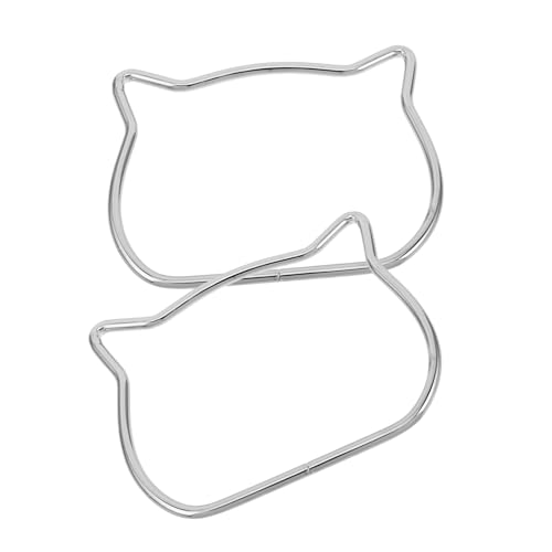 Healvian 2 Stück Taschengriffringe Mit Katzenkopf Zubehör Klobige Geldbörsen Gehäkelte Ersatzgriffe Für Handtaschen Taschenherstellung Griff Süße Tragetaschen Cartoon von Healvian