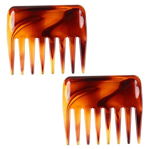 Healvian 2 Stück Teiliges Breiter Haarkämme Vintage Grobzinkig Strapazierfähig Leicht für Sanftes Entwirren und Haarschnitt Styling Geeignet für Männer und Damen von Healvian