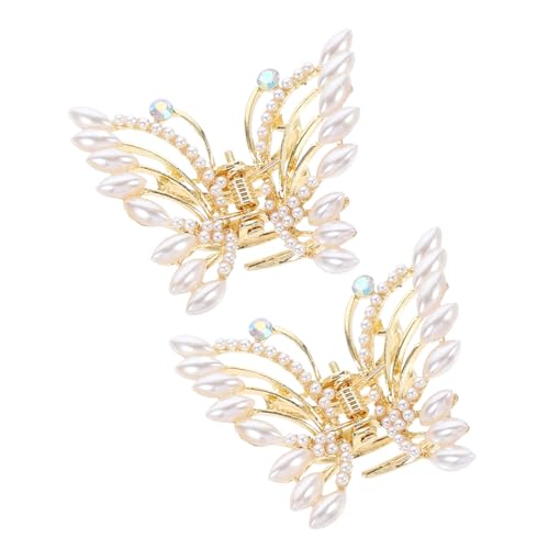 Healvian 2 Stück Teiliges Damen Haarklammer Schmetterling mit Perlenverzierung Modische Haarspangen aus Metall Sanfte Oberfläche Geeignet für Hochzeit Alltag und Flechtfrisuren Healvian 2 Stück Teiliges Damen Haarklammer Schmetterling mit Perlenverzierung Modische Haarspangen aus Metall Sanfte Oberfläche Geeignet für Hochzeit Alltag und Flechtfrisuren von Healvian