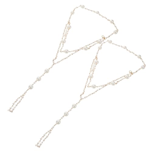 Healvian 2stücke Perlenfußkettchen Für Damen Fußschmuck Mit Perlenquaste Leichtes Fußarmband Für Barfußsandalen Für Outdoor-aktivitäten Und Strand von Healvian