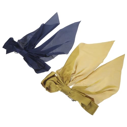Healvian 2 Stück Teiliges Haarschleifen mit Ponytail Clip Satin Haarklammer für Damen Lebendige Haaraccessoires mit Sicherem Geeignet für Partys Ausgehen und Festliche Anlässe von Healvian