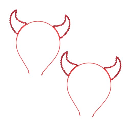 Healvian 2 Stück Teiliges Halloween Hörner Haarreif mit Roten Strasssteinen Langlebiger Teufelshorn Kopfschmuck Leichtes Cosplay Accessoire für Damen und Herren für Fasching Karneval und von Healvian