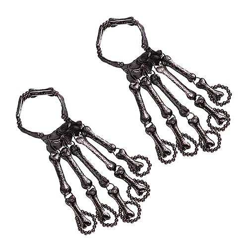 Healvian 2stücke Skelett Fingerarmband Totenkopf Design Armband Für Damen Handketten Frauen Halloween Party Cosplay Accessoires Langlebig Und Allergiefrei Healvian 2stücke Skelett Fingerarmband Totenkopf Design Armband Für Damen Handketten Frauen Halloween Party Cosplay Accessoires Langlebig Und Allergiefrei von Healvian