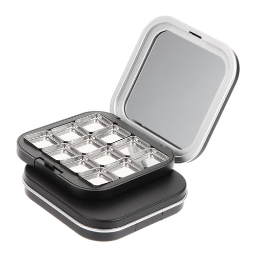 Healvian 2 Stück Teiliges Magnetisches Lidschatten mit Leerem Metalltablett Wiederverwendbare Make Up Palette für Lidschatten und Highlighter Robuste Kosmetikbox für Damen Praktische von Healvian