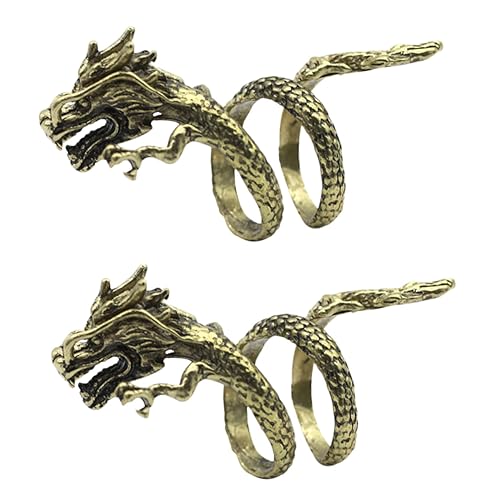 Healvian 2 Stück Teiliges Offenes Ring im Vintage Punk mit Drachenform Verstellbare Legierungsringe für Halloween Cosplay Bühnenauftritte Leicht Komfortabel Healvian 2 Stück Teiliges Offenes Ring im Vintage Punk mit Drachenform Verstellbare Legierungsringe für Halloween Cosplay Bühnenauftritte Leicht Komfortabel von Healvian