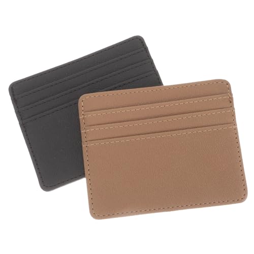 Healvian 2 Stück Teiliges PU Kartenetui mit Demagnetisierungsschutz Schutzhülle für Kreditkarte und Ausweis Langlebig Leicht Tragbar für Büro Schule und Alltag Schwarz und Braun von Healvian