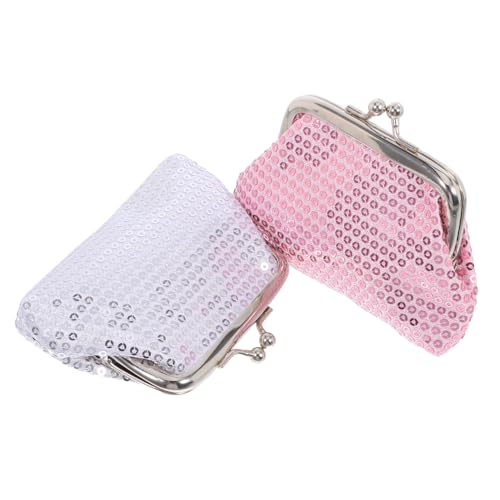 Healvian 2 Stück Teiliges Pailletten Mini Geldbörse für Mädchen Funkelnde Kindertasche mit Kiss Lock Verschluss Glitzernde Münztasche Silber als und Partyaccessoire von Healvian