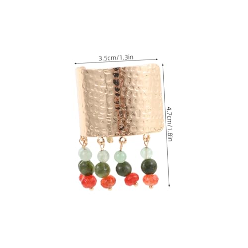Healvian 2 Stück Teiliges Ponytail Buckle Glasperlen mit Boho Quaste Chinesisch Moderner Stil Handgefertigtes Haarschmuck Accessoire für Damen Geeignet für Alltag Party und Reisen von Healvian