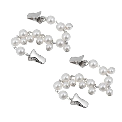 Healvian 2 Stück Teiliges Retro Strickjacken Clips mit Perlenverzierung Pullover Verschlüsse für Damen Glatte Polierte Oberfläche Stilvolle Schmucknadel für Cardigan und Schal Dekoration von Healvian