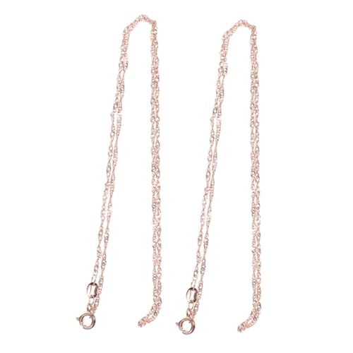 Healvian 2 Stück Teiliges Roségold Wasserwellen Kupferkette für Schmuckherstellung Hautfreundliche DIY Halskette Glatte Oberfläche Damenkette Langlebig und Elegant von Healvian