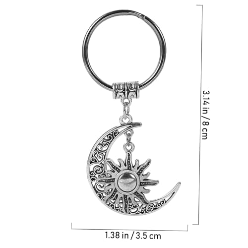 Healvian 2 Stück Teiliges Schlüsselanhänger Sonne und Mond aus Robustem Metall Einzigartiges Design Langlebiger Schlüsselring Dekorativer Anhänger für Schlüsselbund und Taschenaccessoire von Healvian