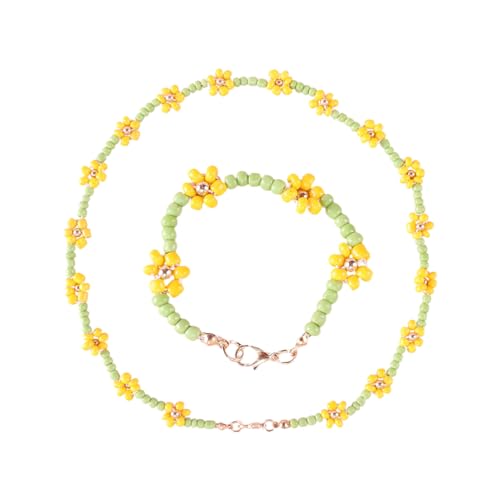 Healvian Armband und Halskette für Mädchen – 2 Stück Perlenschmuck Acrylperlen Kinderfreundlich für Kleinkinder Kreativ und Farbenfroh für Fotos von Healvian