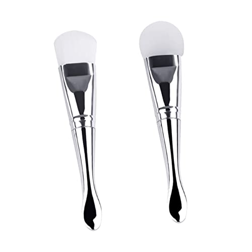 Healvian 2 Stück Teiliges Silikon Gesichtsmaske Pinsel mit Spatel für Anwendung von und Flexibel für Augen und Nase Wiederverwendbar und Leicht zu Reinigen von Healvian