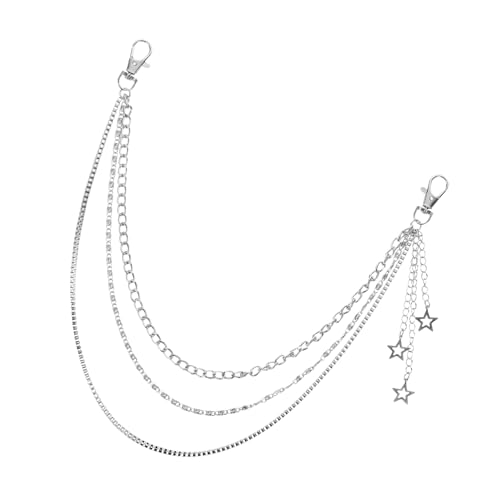 Healvian 2 Stück Teiliges Star Waist Chain für Damen und Herren Punk Hip Hop Gürtel mit Schlüsselanhängern Modisches Körper Schmuck Accessoire Langlebigem für Jeans und Freizeitlook von Healvian