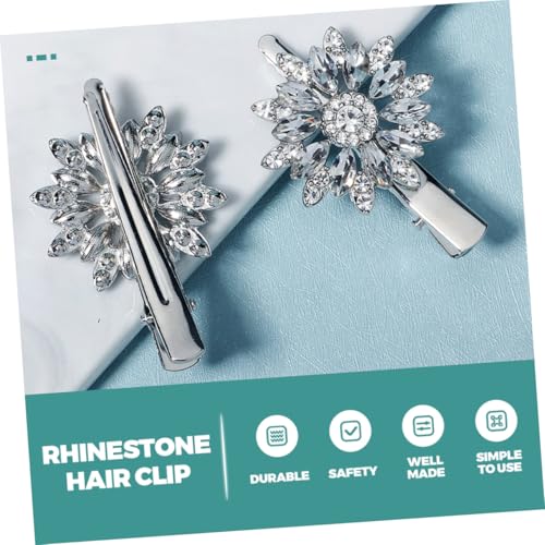 Healvian 2 Stück Teiliges Strass Blüten Haarclip Haarklammern für Damen Seiten Haarspangen Schmuck für Alltag Hochzeit Party von Healvian