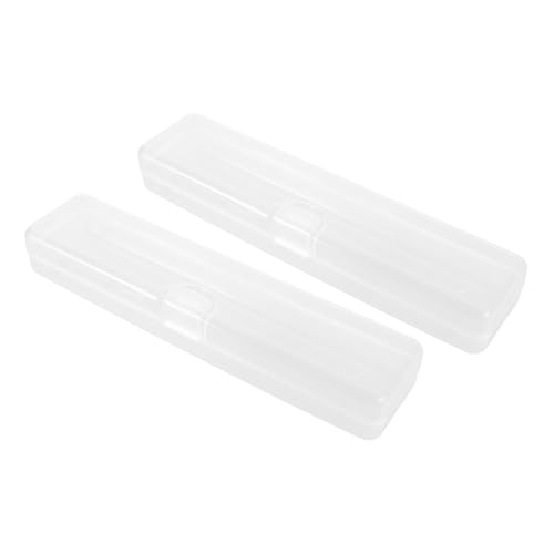 Healvian 2 Stück Teiliges Tragbares Make Up Organizer mit Deckel Transparente Kosmetikpinsel Aufbewahrungsbox für Reise Eyeliner und Augenbrauenstift Organizer für Unterwegs von Healvian