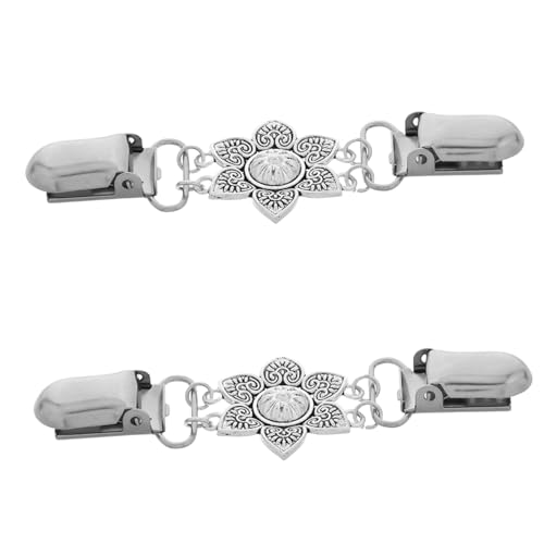 Healvian 2 Stück Teiliges Vintage Schalclip für Damen Dekorativer Blüten Design Cardigan Verschluss Zinklegierung Vielseitiger Halter für Schals Pullover und Kleider Rutschfest und von Healvian