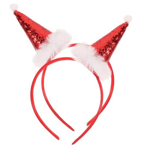 Healvian 2 Stück Teiliges Weihnachts Stirnband Weicher Bequemer Weihnachtsmützen Haarschmuck Dekoratives Party Accessoire für Mädchen Festlicher Kopfschmuck für Weihnachtsfeiern von Healvian