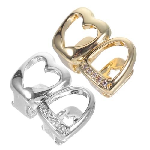 Healvian 2 Stück Teiliges Zahn Schmuck mit Funkelnden Strassstein-zahnkappen Front Tooth Cap für Männer und Frauen Dekorative Hip Hop Cosplay Accessoires für Halloween und Partys von Healvian