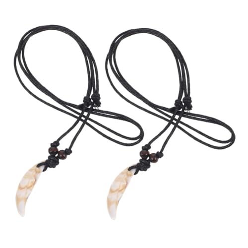 Healvian 2stücke Retro Zahn Anhänger Halskette Für Männer Mit Simuliertem Zahnschmuck Acryl-kette Im Vintage-stil Modische Unisex-halskette Mit Künstlichem Zahn-zieranhänger von Healvian