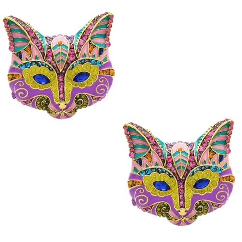 Healvian 2 Stück Tier Emaille Brosche Pin für Damen Katzenmotiv Anstecknadel für Jacken Hüte Taschen Schals Perfektes für Katzenliebhaber Besondere Anlässe von Healvian