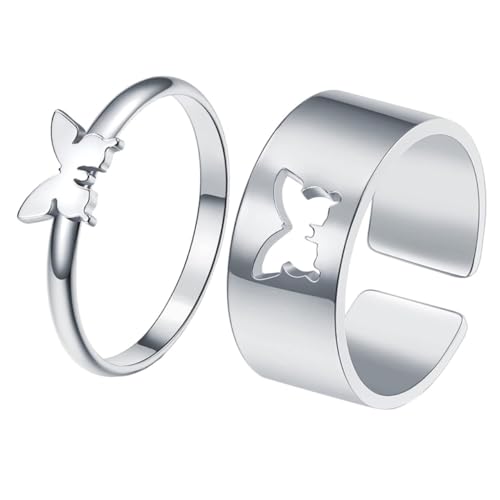 Healvian 2 Stück Tierischer Ring Einfacher Ring Fingerring Frauen Schmuck Knöchel- -ring Handdekoration Ringe Kupfer Silber Healvian 2 Stück Tierischer Ring Einfacher Ring Fingerring Frauen Schmuck Knöchel- -ring Handdekoration Ringe Kupfer Silber von Healvian