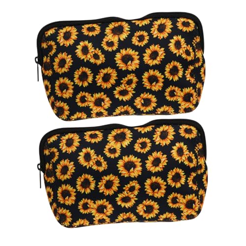 Healvian 2 Stück Tragbare Kosmetiktasche mit Reißverschluss Multifunktionaler Kulturbeutel für Damen Geräumiger Reise Organizer mit Stabilem Verschluss für Make Up und Toilettenartikel von Healvian