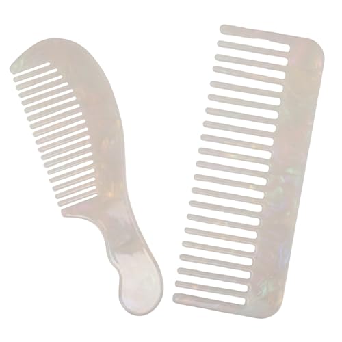 Healvian 2stücke Haarstylingkamm Aus Acetat Antistatisch Für Frauen Tragbar Mit Breiten Zähnen Zum Entwirren Von Lockigem Glattem Nassem Und Trockenem Haar von Healvian