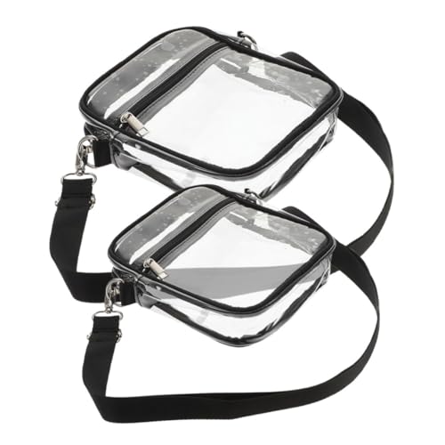 Healvian 2 Stück Transparente Crossbody Tasche Verstellbar Unisex PVC Concert Purse Sportveranstaltungen Zugelassen Zipper Kleine Durchsichtige Umhängetasche Für Handys Kosmetik von Healvian