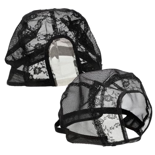 Healvian 2 Stück Stretch-perückenkappe U-teil Spitzenperückenkappe Netz- Elastische Für Frauen Perückenkappe Für Die Perückenherstellung von Healvian