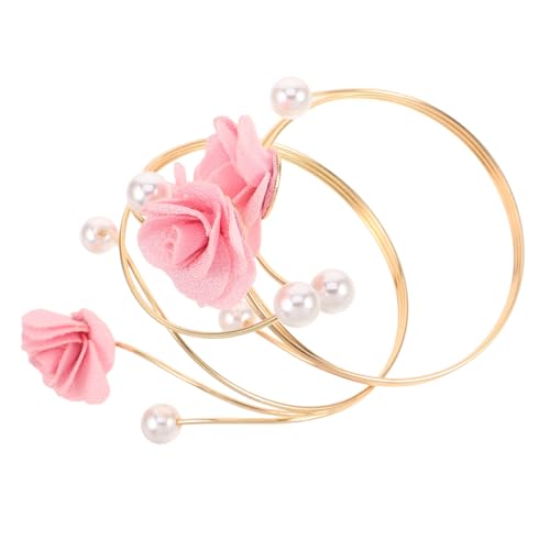 Healvian Verstellbarer Blumen Armreif Aus Metall Mit Perlen 2 Stück Damen Oberarm Accessoire Für Partys Und Hochzeiten von Healvian