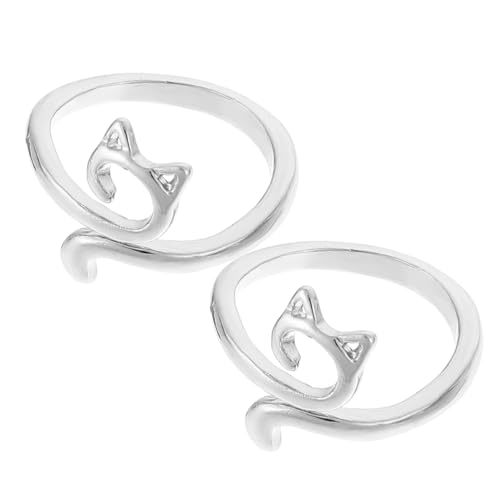 Healvian 2 Stück Verstellbare Häkelringe Legierung Kreative Fingerdekor Ringe für und Häkelprojekte für Handarbeiten und Garnführung von Healvian