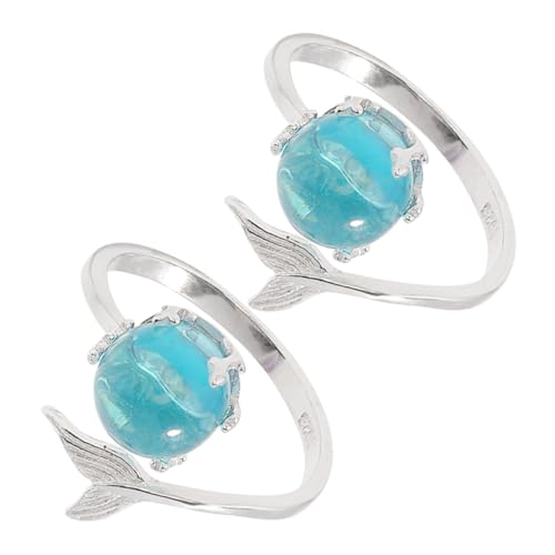 Healvian 2 Stück Verstellbare Ringe Zinklegierung mit Kristallen für Damen Ocean Themen Schmuck für Alltag und Besondere Anlässe Healvian 2 Stück Verstellbare Ringe Zinklegierung mit Kristallen für Damen Ocean Themen Schmuck für Alltag und Besondere Anlässe von Healvian