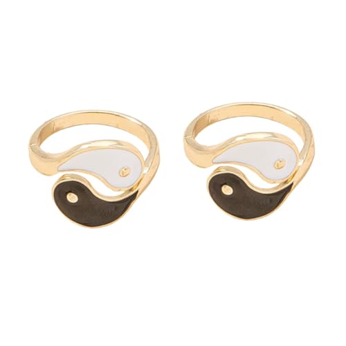 Healvian 2 Stück Verstellbarer Damen Ringe Trigramm Design Alloy Ring Offene Einstellbar Modischer Finger Schmuck für Frauen Geschenkidee Healvian 2 Stück Verstellbarer Damen Ringe Trigramm Design Alloy Ring Offene Einstellbar Modischer Finger Schmuck für Frauen Geschenkidee von Healvian