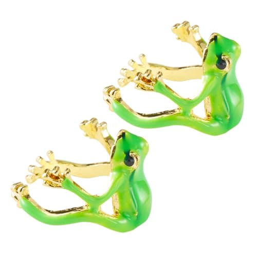 Healvian 2 Stück Verstellbarer Frosch Ring Set Teilig Offener Schmuck Damen Lustiger Tier Fingerring Alltag Party Healvian 2 Stück Verstellbarer Frosch Ring Set Teilig Offener Schmuck Damen Lustiger Tier Fingerring Alltag Party von Healvian