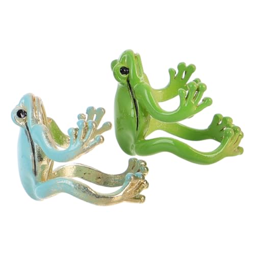 Healvian 2 Stück Verstellbarer Froschring Damen Offener Ring Süßer Tier Schmuck Einstellbar Lustiger Accessoire Für Alltag Und von Healvian