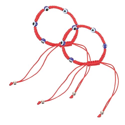 Healvian 2 Stück Verstellbares Evil Eye Armband Handgefertigtes String Bracelet für Damen und Herren Modisches Böser Blick Seil Armband Stilvolles Wrist Jewelry für Alltag und Party von Healvian