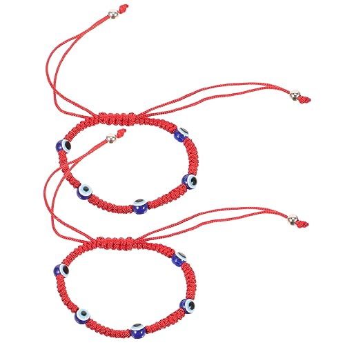 Healvian 2 Stück Verstellbares Handgeflochtene Evil Eye Armbänder für Herren und Damen Komfortable Schnurarmbänder mit Bösem Blick Schutzarmbänder für Alltag und Besondere Anlässe von Healvian