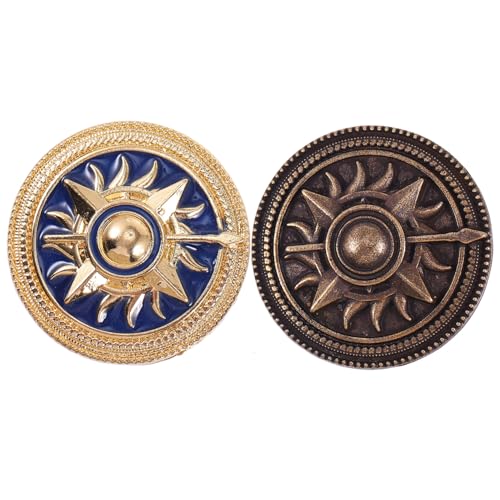 Healvian 2 Stück Vintage Brosche Runde Anstecknadeln mit Persönlichkeit für Damen und Herren Einzigartige Metall Broschen als Kleidungsschmuck für Alltag zu Valentinstag und Jubiläum von Healvian