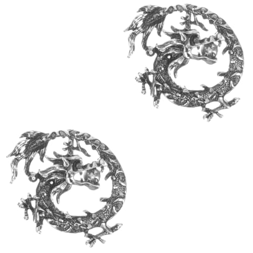 Healvian 2 Stück Vintage Drachenbrosche Retro Lapel Pin für Männer Haltbarem Legierungs Material Schickes Kleidungsornament für Anlässe Wie Hochzeit nicht Verblassend Sicher für Ihre von Healvian