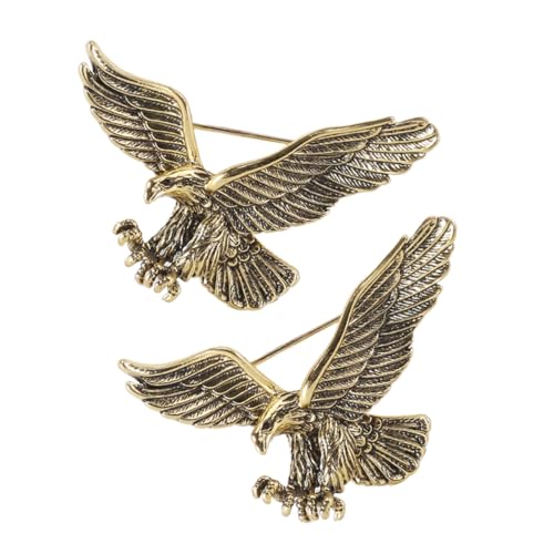 Healvian 2 Stück Vintage Eagle Brosche aus Legiertem Retro Anstecknadeln für Pullover Cardigans Schals Reverspins für Damen und Herren Leichte Verschleißfeste Kleidung Accessoires von Healvian