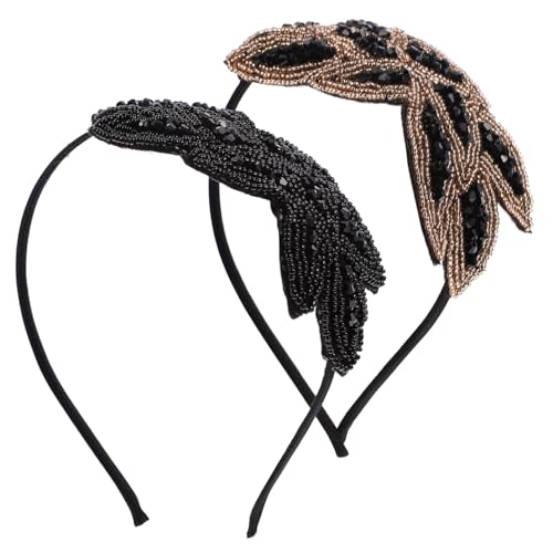 Healvian 2 Stück Vintage Haarreif Damen mit Strass Perlen Schmuck Boho Haarschmuck für Party Hochzeit Festival und Alltag von Healvian