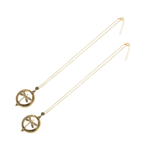 Healvian 2stücke Kette Mit Lupe Und Libellenanhänger Vergrößerung Schmuck Für Damen Retro-design Praktisches Lesegerät Halsketten Für Frauen Elegant Und Funktional von Healvian