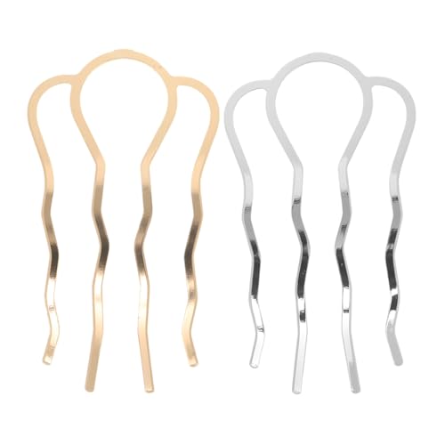 Healvian 2 Stück Vintage Metall U förmige Haarnadeln mit Zähnen Haargabel French Hair Fork Haarstyling sticks für Damen Sicherer Halt bei Hochsteckfrisuren und Besonderen Anlässen von Healvian