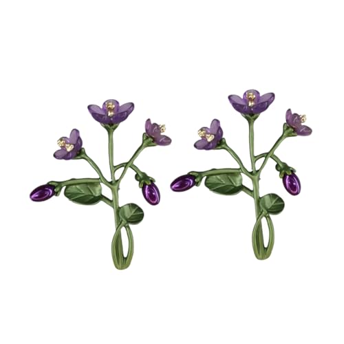 Healvian 2 Stück Violette Blumenbroschen für Damen Anstecknadeln für Hochzeiten Partys und Formelle Anlässe Modisches Accessoire für Kleidung von Healvian